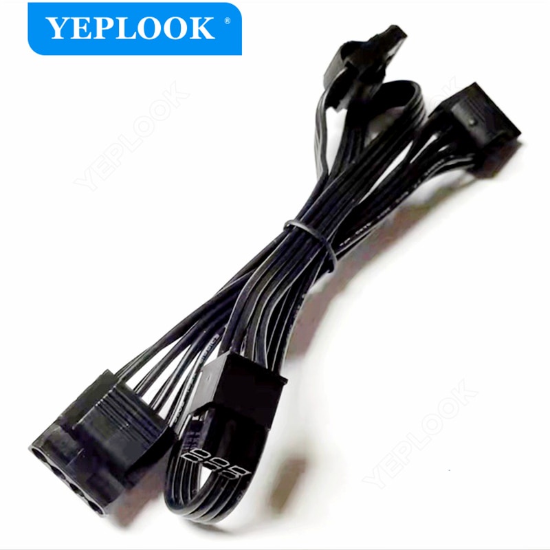 Cáp cấp nguồn quạt 6Pin đến 3x Molex 4Pin IDE 18AWG cho GIGABYTE 80Plus Vàng bán mô-đun B700H 700W, 