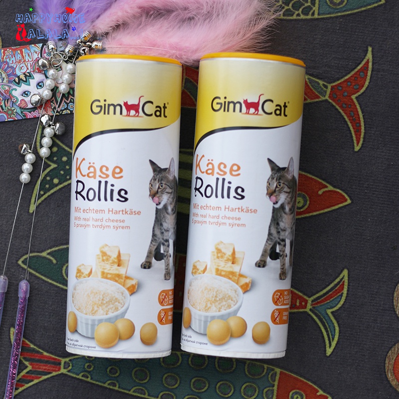 Vitamin Gimcat Phô mai Cheese Rollies cho mèo hộp (140g, 425g )