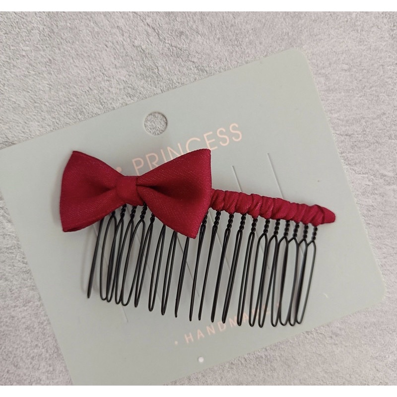 Lược Cài Tóc Nơ Cao Cấp Màu Hồng, Be, Đỏ Ngọt Ngào Đơn Giản Xinh Xắn Cho Bé Gái - Phụ Kiện Tóc Cho Bé Dễ Thương