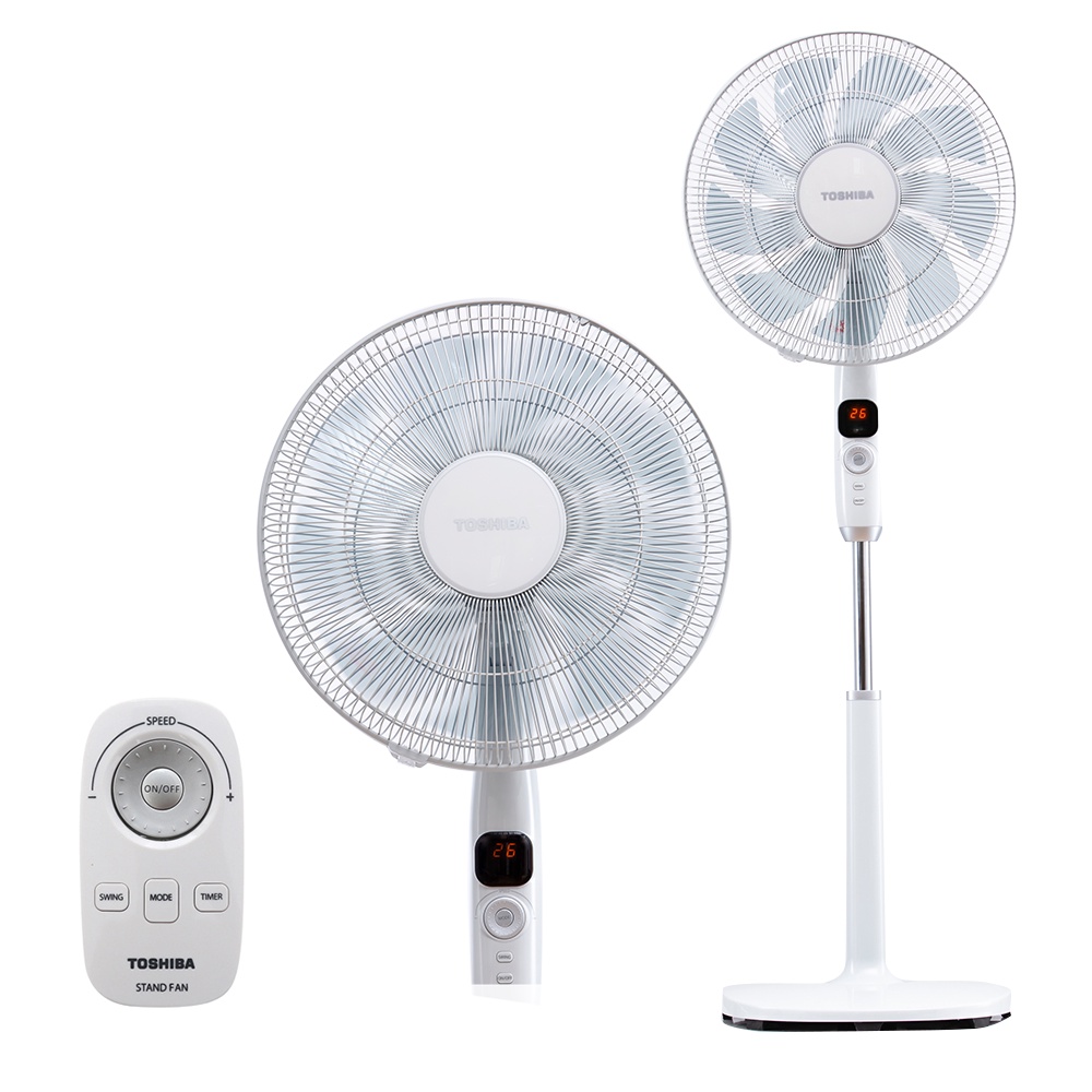 Quạt đứng điều khiển từ xa Toshiba F-LSD10VN 9 cánh có inverter màu xám - Bảo hành hãng 12 tháng