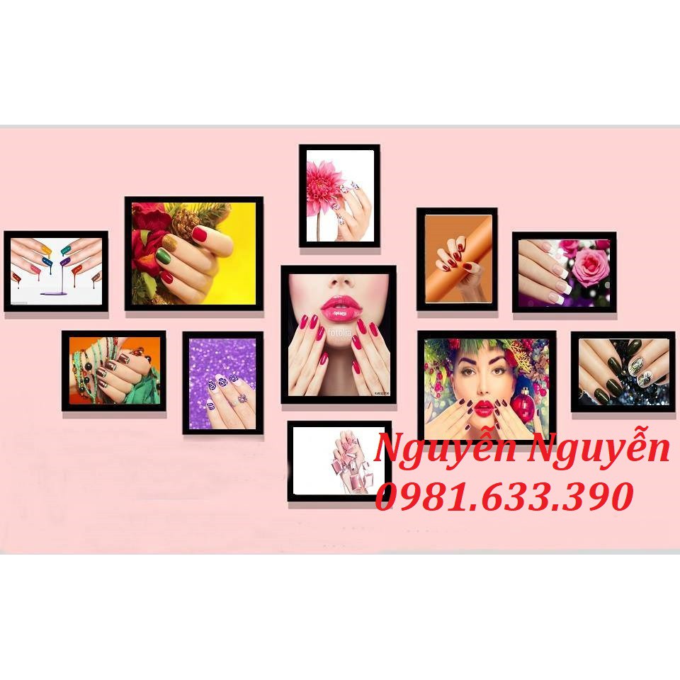 TRANH GÍA XƯỞNG: BỘ 11 TRANH SPA, NAIL, MI. MIỄN PHÍ THIẾT KẾ, TẶNG KÈM BĂNG DÍNH