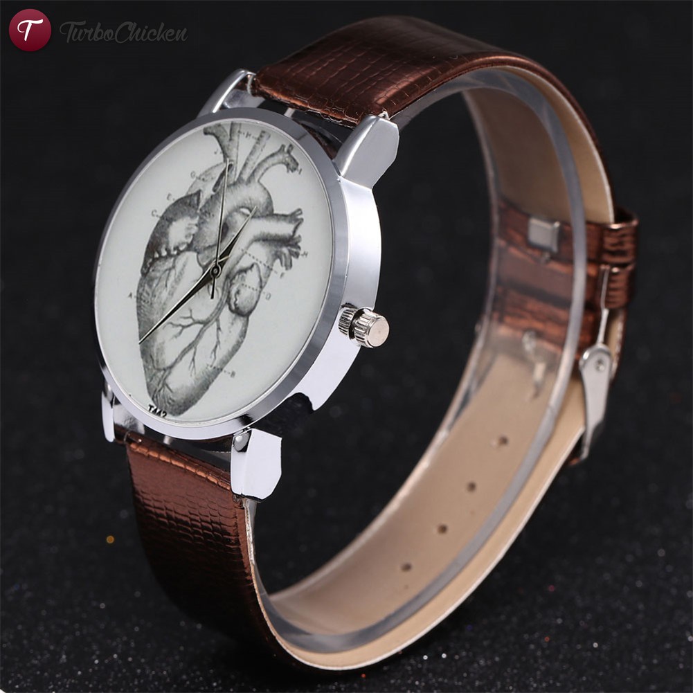 #Đồng hồ đeo tay# Alloy Round Dial Watch Quartz Watch Illustration Watches Faux Leather Strap Couple Watches 
