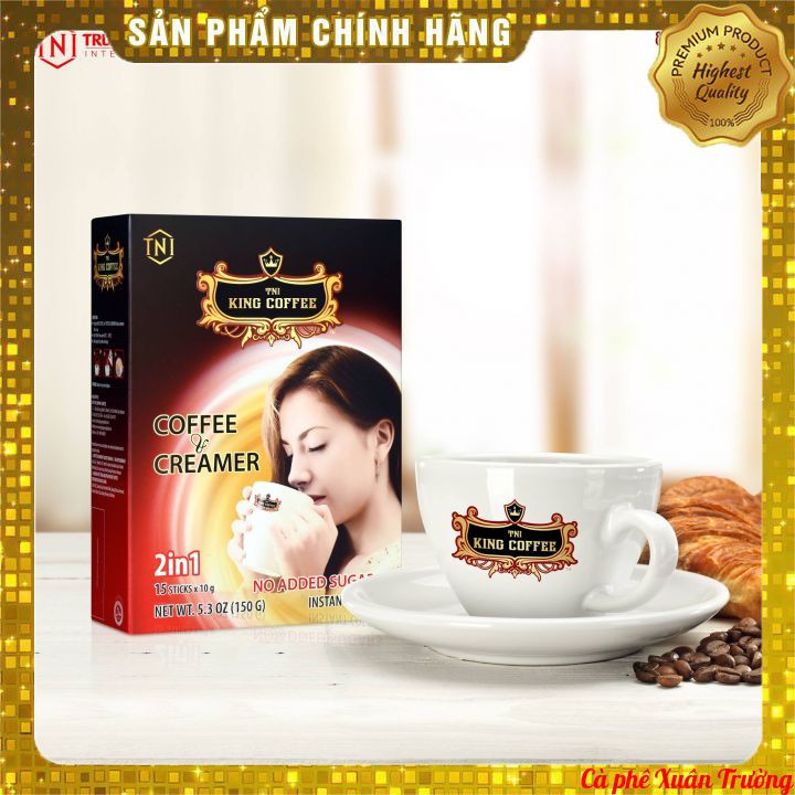 Cà phê hòa tan KING COFFEE 2IN1 Coffee & Creamer - Hộp 15 gói x 10g