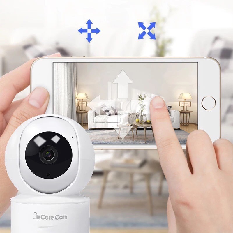 Camera Wifi CareCam 2.0Mpx YH200- 32GB, 1080 FULLHD XoayTheo Chuyển Động Đàm Thoại 2 Chiều