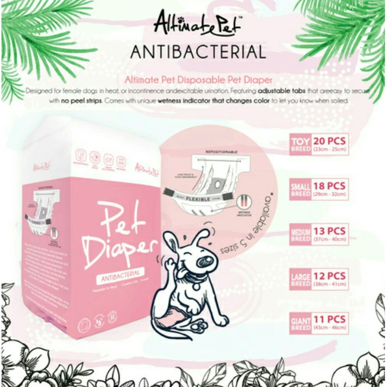 Tã quần cho chó dùng 1 lần Altimate Diaper nhiều size, bỉm dán riêng chó cái chó đực Con Mèo Xiêm