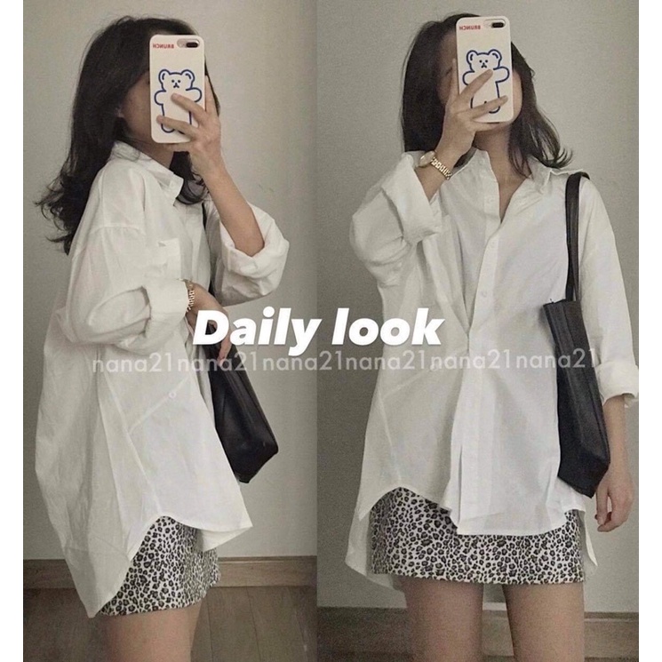 Áo sơ mi dài tay khuy cài cách điệu