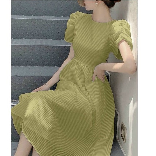 Đầm dự tiệc dáng xòe cổ tròn,váy trắng tiểu thư thiết kế xốp ô vuông full 2 lớp mềm mịn cho nàng dạo phố  XM Minh Phúc