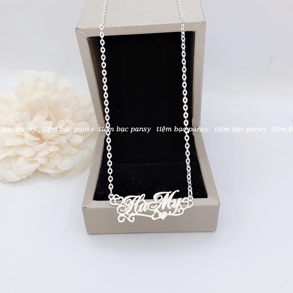 Dây chuyền bạc nữ PANSY khắc tên theo yêu cầu, vòng cổ khắc chữ bằng bạc ta cao cấp