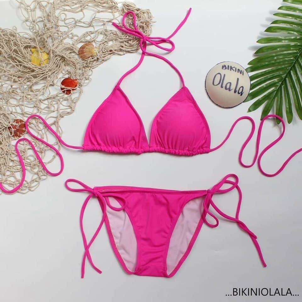 Bikini đò bơi bộ bơi nữ tam giác hai mảnh basic màu hot (nhiều màu) EVA TGQDR