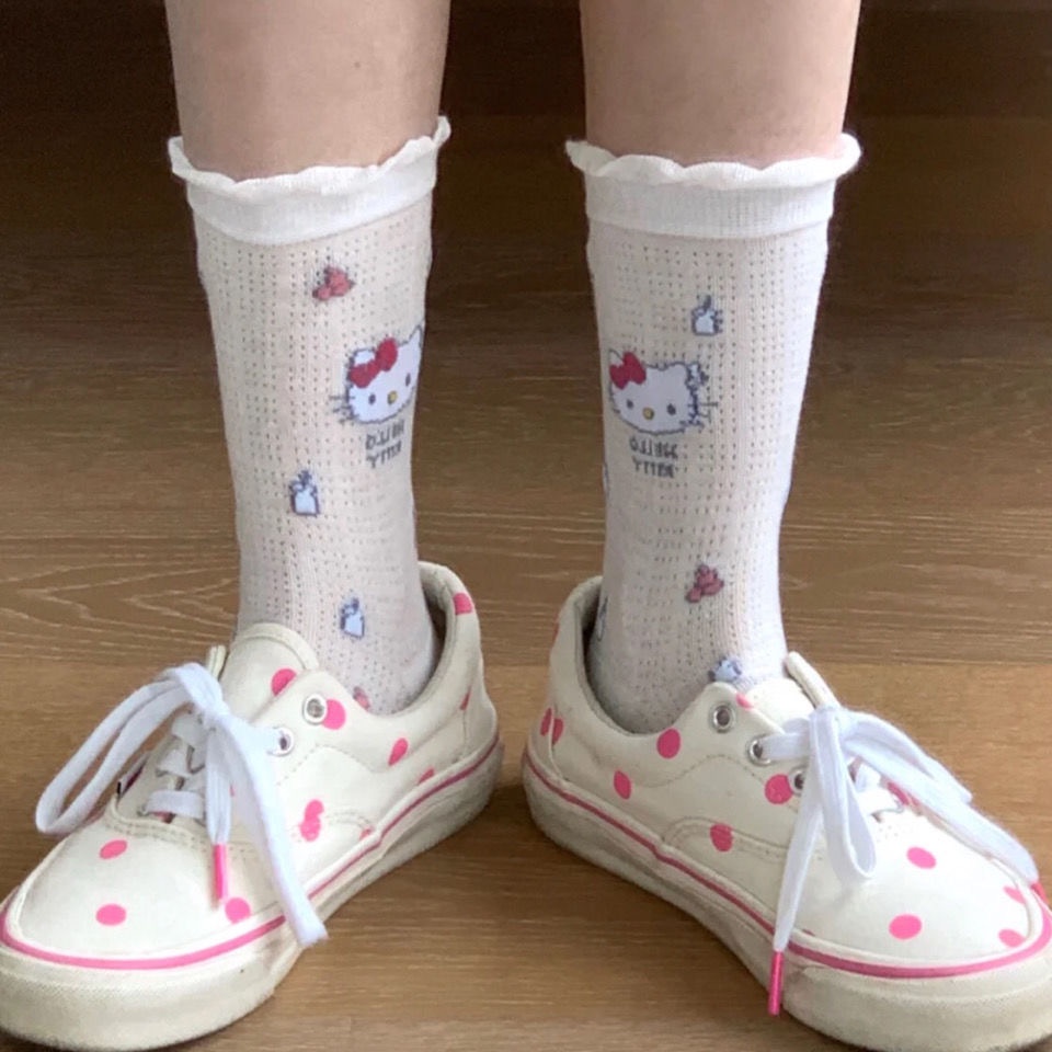 Vớ Ren Họa Tiết Hoạt Hình Phong Cách Nhật Bản Xinh Xắn Cho Nữ