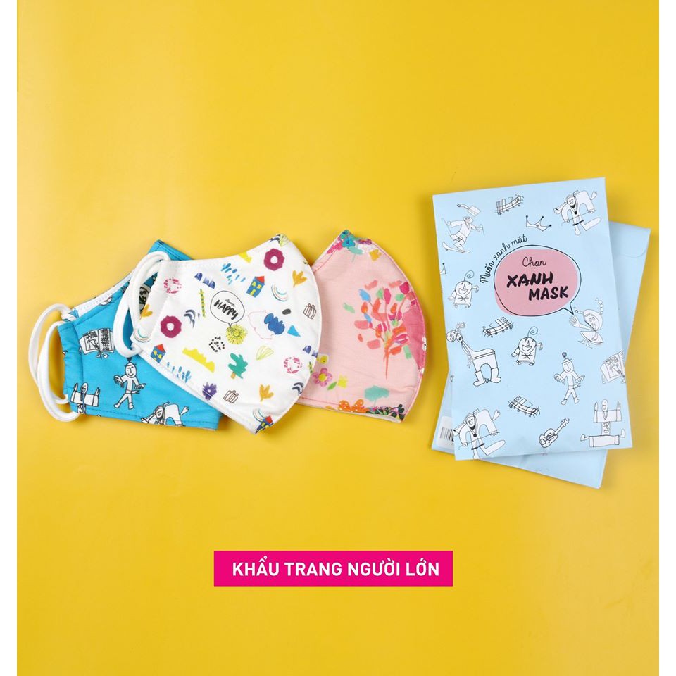 Khẩu trang linen người lớn thiết kế bởi Tò he - Made in Vietnam