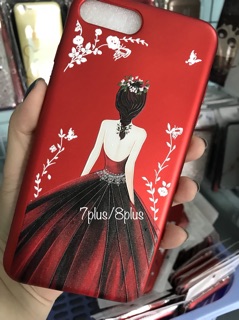 Ốp iphone 7plus/8plus Cô gái đính đá dẻo