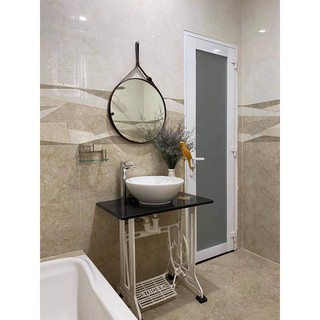 💥✅🔥MIỄN SHIP✅🔥💥 Gương Tròn Treo Tường Dây Da Simili Cao Cấp_ Đường Kính 40cm, 50cm