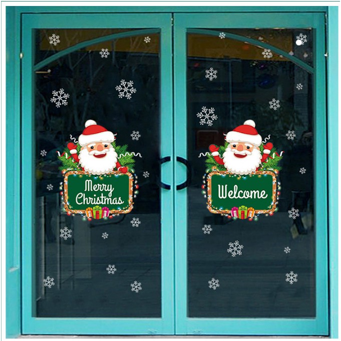 Decal Trang Trí Noel Ông Già Noel Vui Vẻ (1 Tấm Hai Hình)