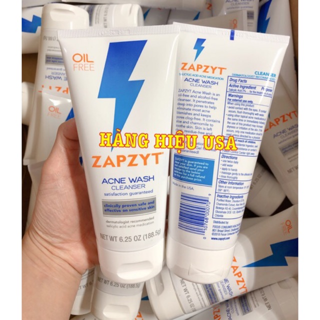 Sữa rửa mặt trị mụn Zapzyt Acne Wash Cleanser