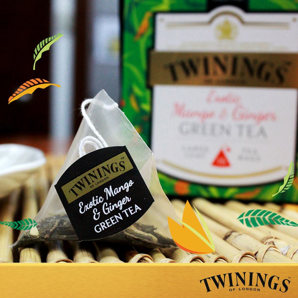 Set 5 gói lẻ trà lá sấy khô Twinings thượng hạng, túi lọc kim tự tháp bản cao cấp nhiều vị