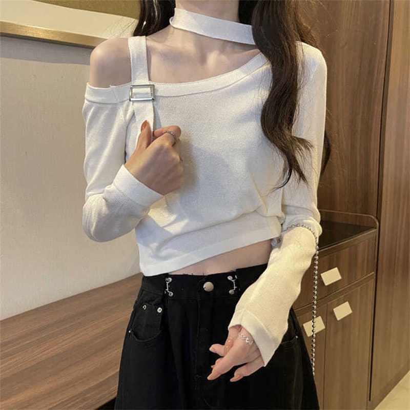 Áo thun IELGY tay dài thiết kế thanh lịch nhiều màu tùy chọn cho nữ