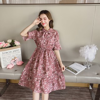 Váy voan hoa ngắn tay m080-1b