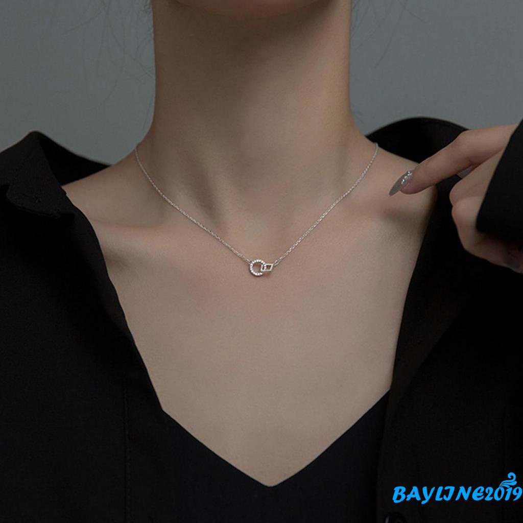 Bay-vòng Cổ/ Lắc Tay/Vòng Tay Dây Xích Mở Rộng Lồng Vào Nhau Màu Bạc Quà Tặng Cho Vợ / Bạn Gái
