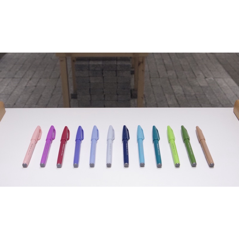 Bút Thư Pháp Pentel Fude Touch Sign Brush 12 Màu Pastelv