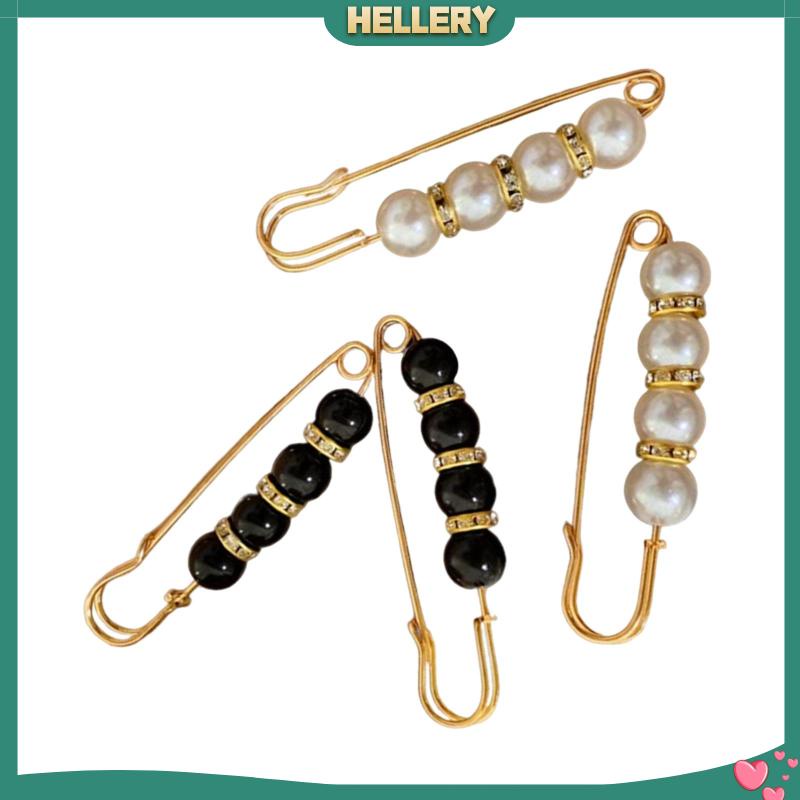 Set 4 Ghim Cài Thắt Lưng Đính Ngọc Trai Trang Trí Quần Jean / Áo Sơ Mi / Khăn Choàng DIY
