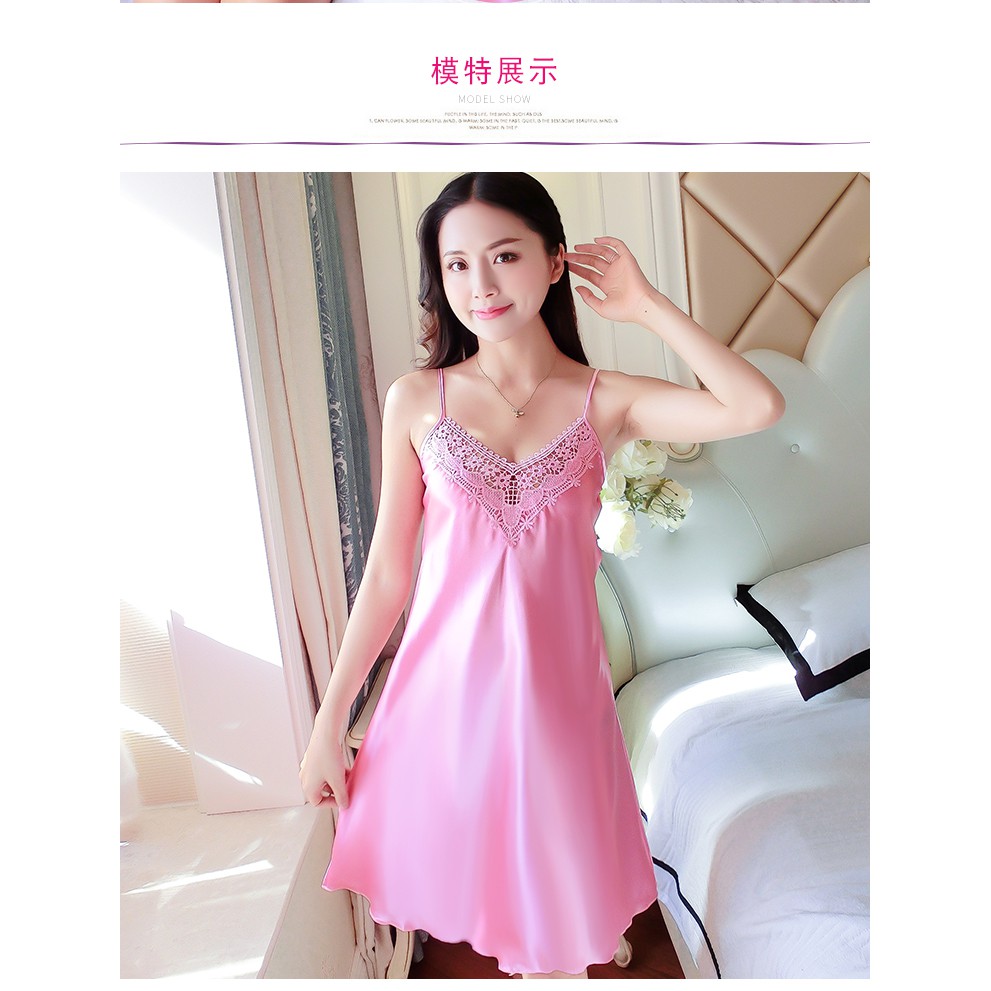 [SIÊU RẺ] Váy Ngủ Lụa Thái Ren Ngực Chân Lượn Sóng | BigBuy360 - bigbuy360.vn