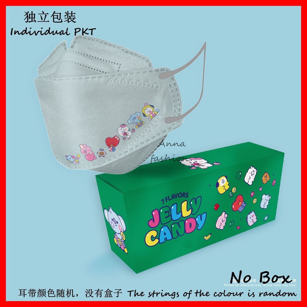 Set 30 Khẩu Trang 4 Lớp Dùng Một Lần In Họa Tiết Hoạt Hình BT21 Dành Cho Người Lớn