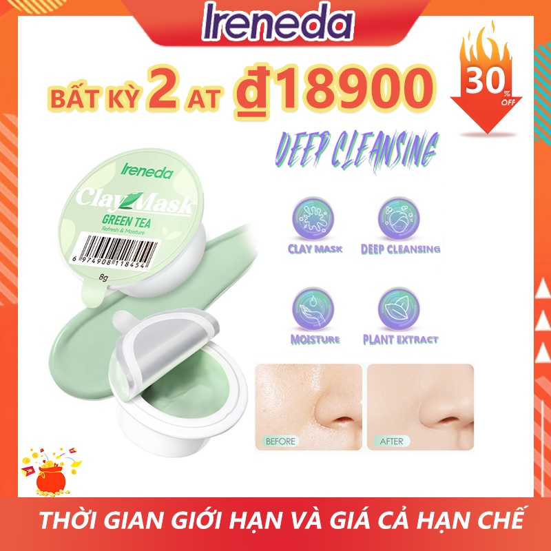 Mặt Nạ Bùn Ireneda Trà Xanh Giúp Dưỡng Ẩm Kiểm Soát Dầu Và Làm Sạch Lỗ Chân Lông
