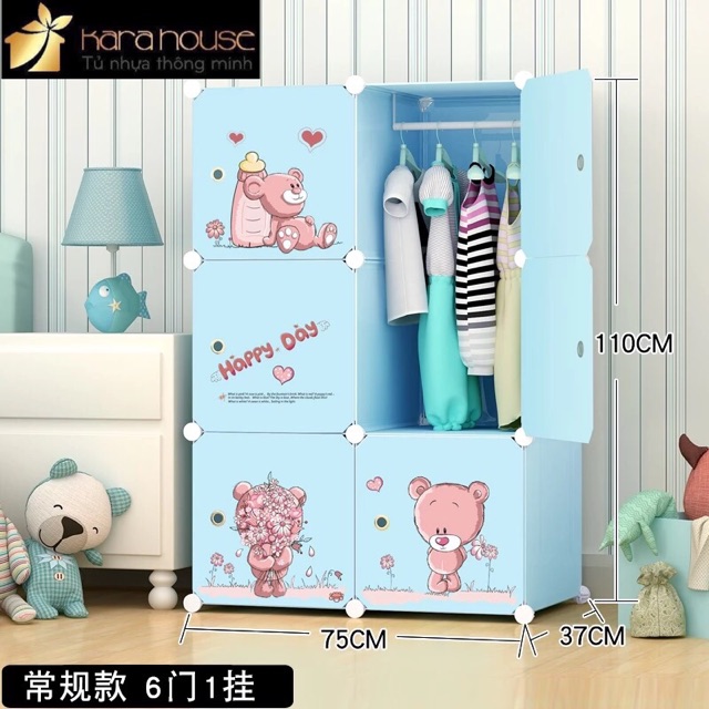 ❤TỦ NHỰA GHÉP ĐỰNG TREO QUẦN ÁO 6 Ô. Tặng kèm 1 treo đồ. Inbox chọn mẫu. Bảo hành 6 tháng
