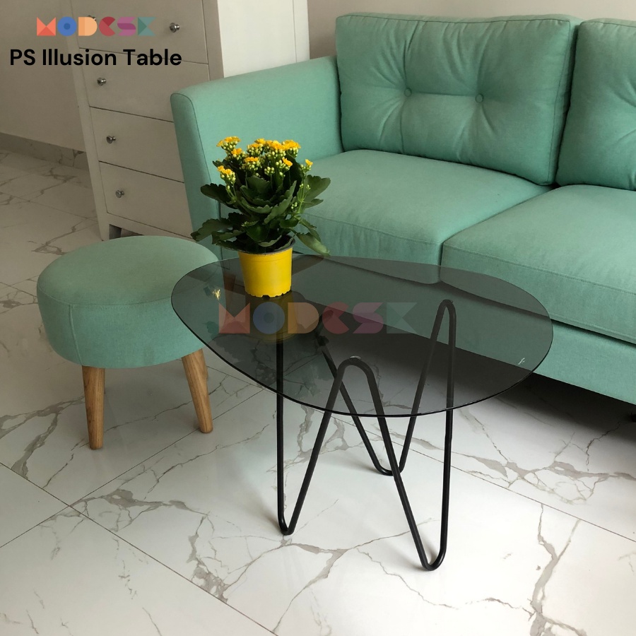 Bàn Sofa - trà Modesk PS lllusion Table thiết kế độc đáo sắt sơn tĩnh điện kính cường lực [phòng khách - quán cafe]