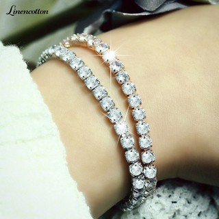 Luxury Cubic Zircon Single Row Pull Slider Bracelet Adjustable Bangle