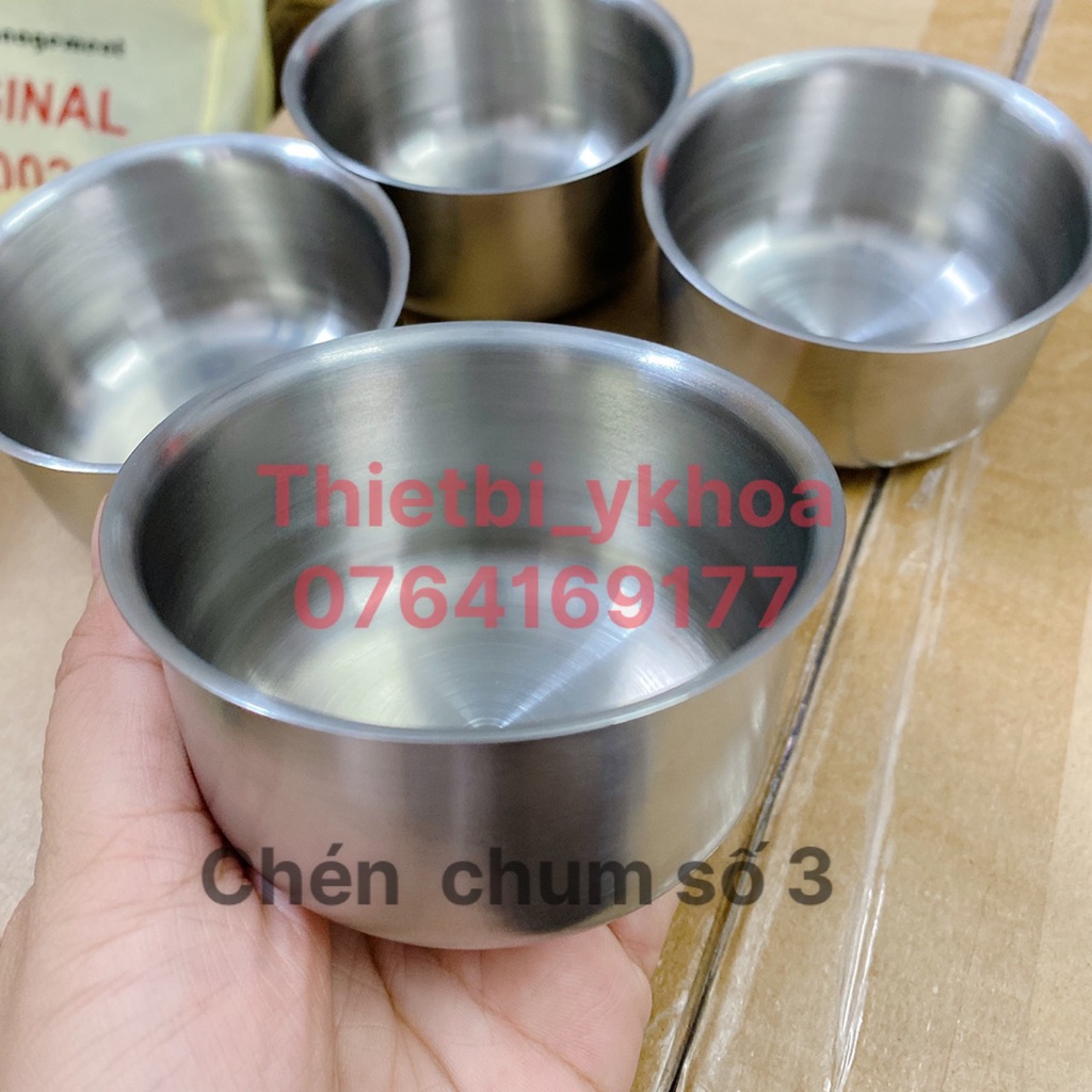 [Inox] Chén Chum  Inox Y Tế Sâu 8.5cm x40  - Chén inox số 3 Hàng Loại 1