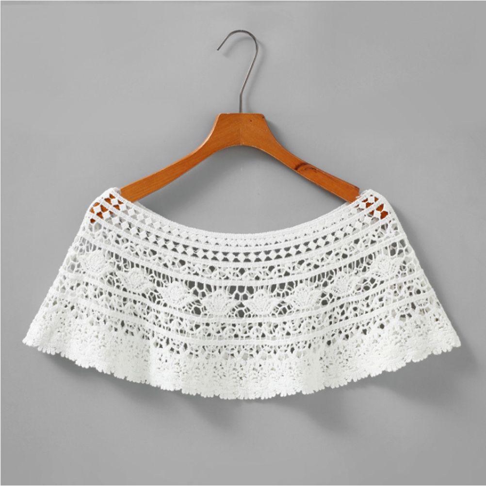 Áo Khoác Poncho Ren Rỗng Dáng Ngắn