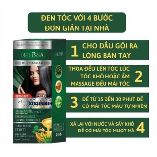 Dầu gội phủ bạc GELISSA 500ml nhật bản - Dầu gội nhuộm tóc đen, nhuộm tóc nâu. thảo dược tự nhiên an toàn GD05