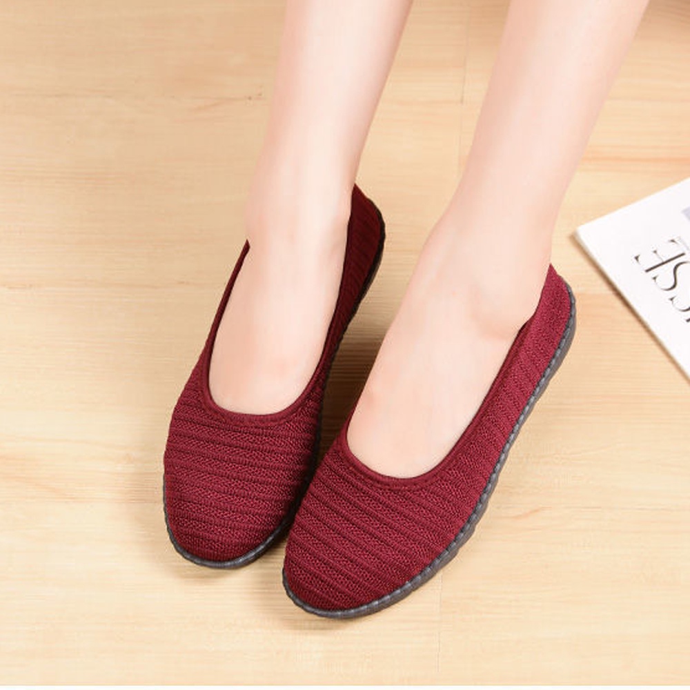 Giày búp bê vải nữ đế bằng 2cm đi bộ cực êm chân Vuajay V288