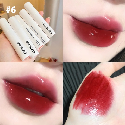 Son bóng lâu trôi bền màu mềm mịn tông màu nude cam đỏ nâu đất tint son kem lì nội địa trung Cappuvini moccomestic SON01
