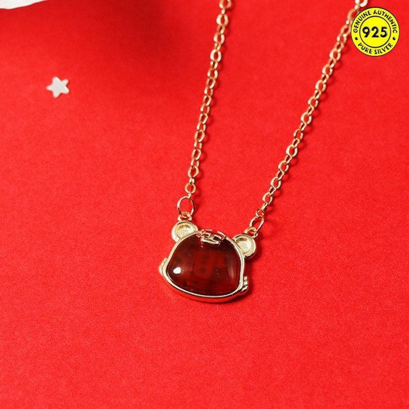 Set vòng cổ + bông tai + vòng tay mặt hình cọp nhỏ nhắn dành cho nữ đeo vào ngày lễ