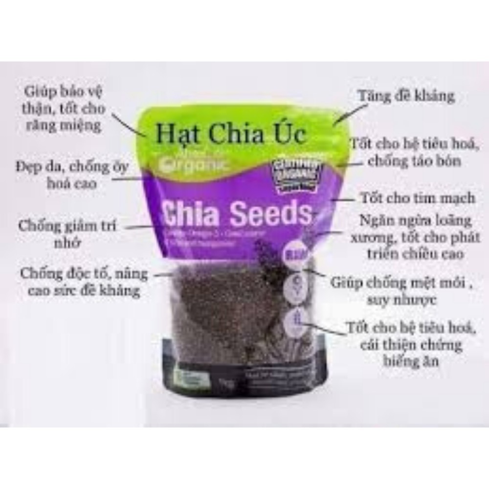 Hạt chia tím Úc 1kg - Chia nhập khẩu Úc thương thiệu Absolute Organic Hoàn toàn tự nhiên