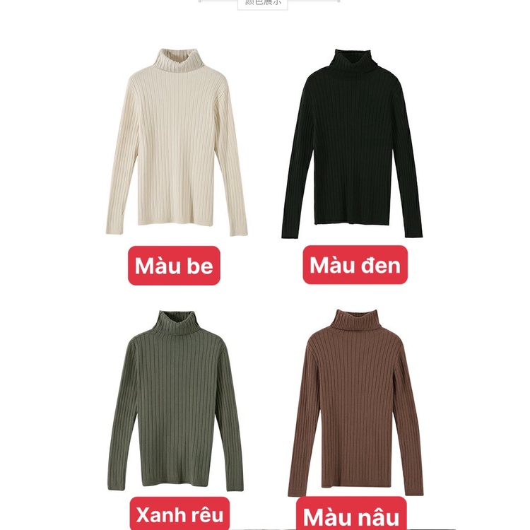 Áo Len Nữ Cổ Cao Dệt Kim Tay Dài Màu Trơn Dày Dặn Hàng Quảng Châu Cao Cấp Xiaozhainv vn K5F6 | BigBuy360 - bigbuy360.vn