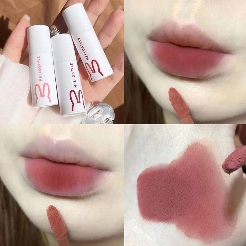 Set 3 Son Môi Màu Cam Thiết Kế Hình Thỏ Dễ Thương Không Thấm Nước