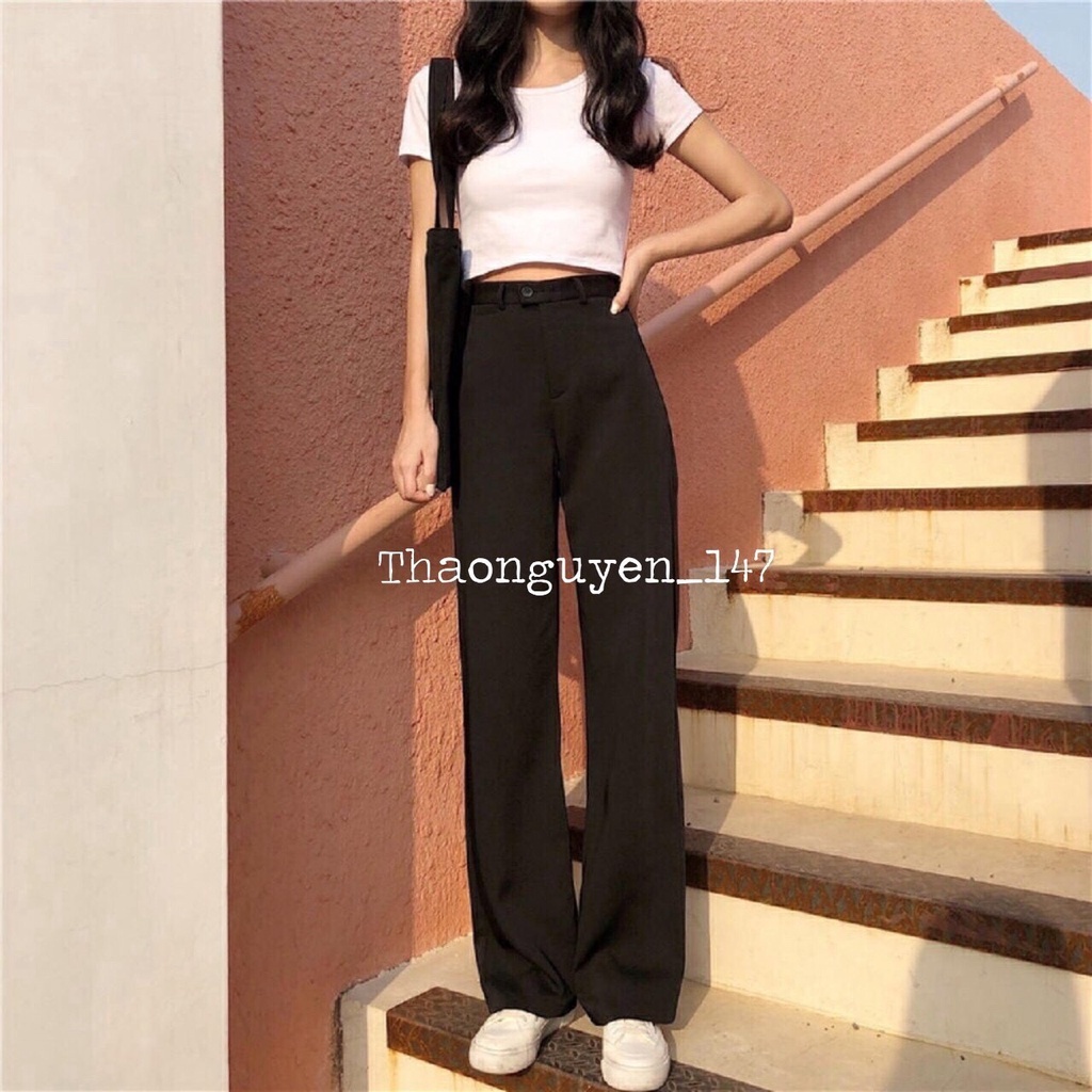 Quần ống rộng nữ, ống suông culottes dáng dài khuy lệch nhiều màu chất liệu cao cấp