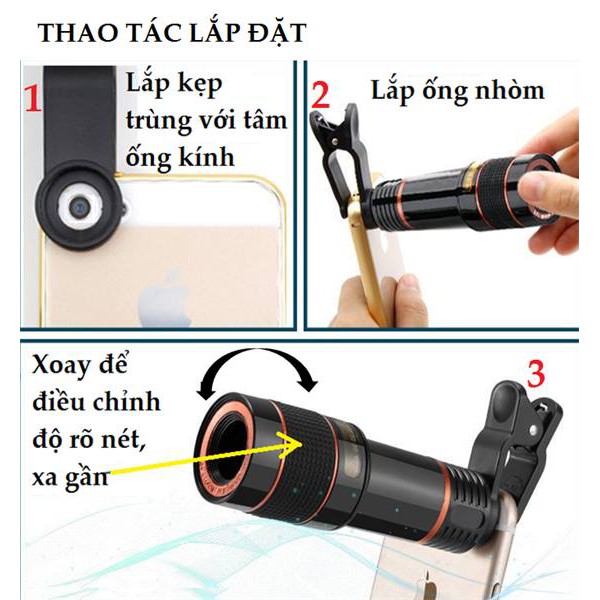 Ống nhòm zoom 8x chụp ảnh từ xa cho điện thoại