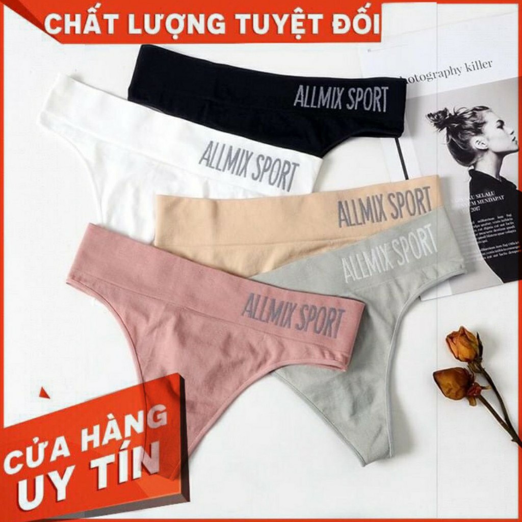 Quần Lót Lọt Khe Nữ Chất Liệu Cotton Mềm Mịn Thoáng Mát ALLMIX SPORT Cạp To Kiểu Dáng Thể Thao