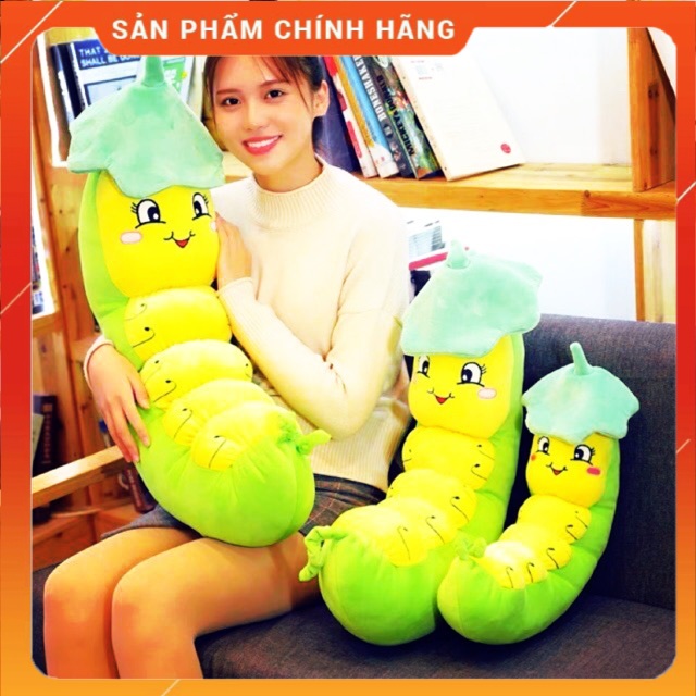 Gối ôm gấu bông sâu khoai đáng yêu chất mịn hàng xuất khẩu , gối ôm sâu đáng yêu