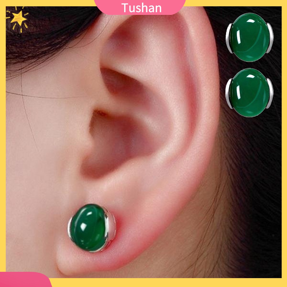 Hoa tai đá mã não tự nhiên thời trang cho nữ