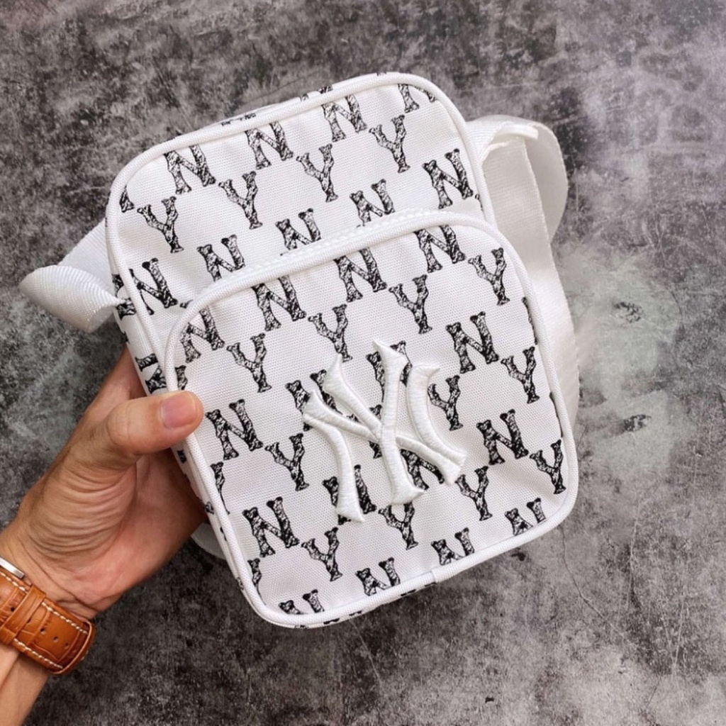 Túi Đeo Chéo MLB NY Vintage Trắng Mini Bag White Full Tag Code