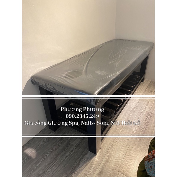 Giường Spa Massage Chân Gỗ- Giường Massage Body - Giường Gỗ Phun Xăm