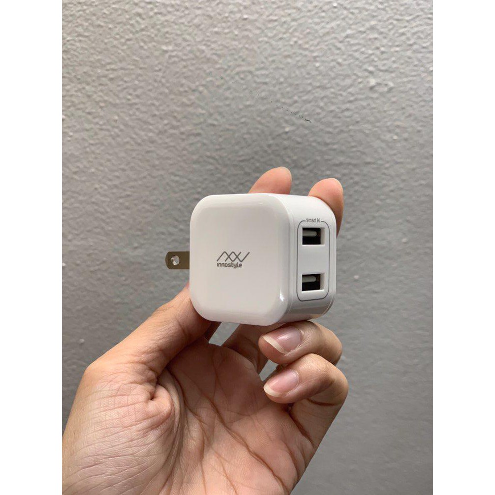 CỦ SẠC INNOSTYLE MINIGO 2 CỔNG USB A 12W - SMART AI CHARGING INNOSTYLE - HÀNG CHÍNH HÃNG