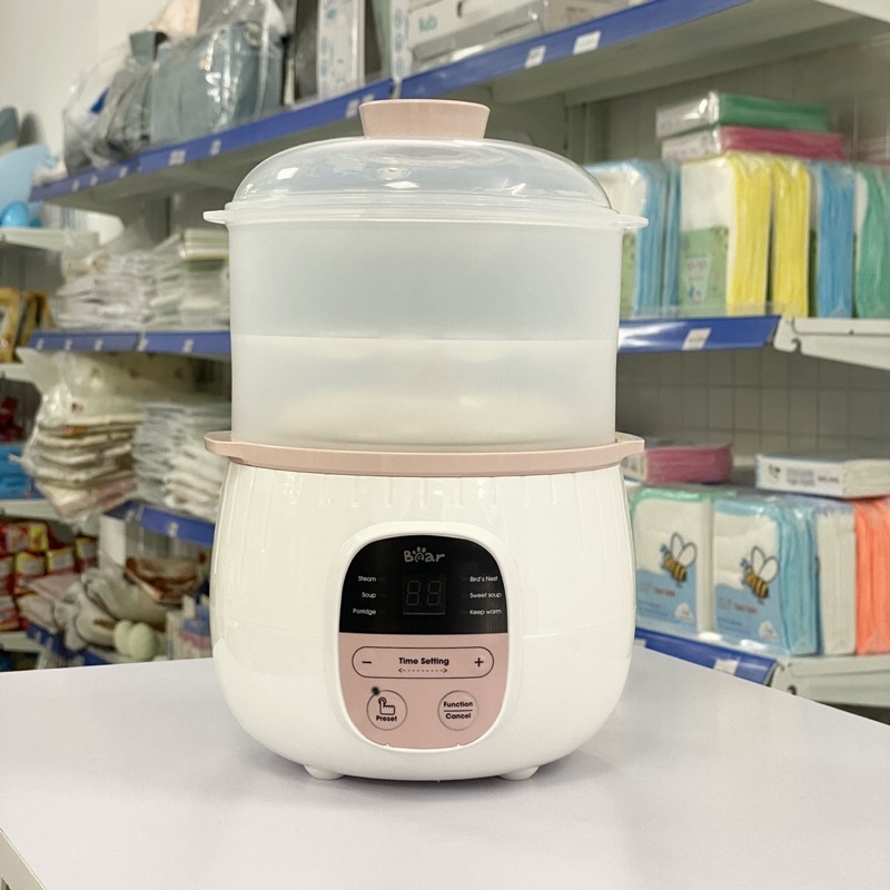 Nồi nấu chậm 0,8L Bear bản Quốc tế, nấu cháo, hầm, hấp, chưng (bảo hành 18 tháng) - Ongbodemo