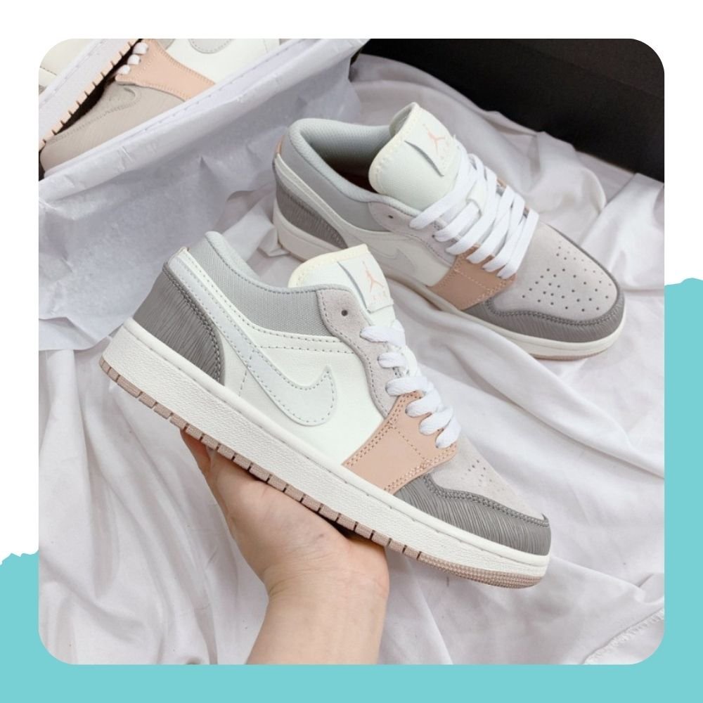 Giày 𝐉𝐨𝐫𝐝𝐚𝐧 1 low milan cổ thấp màu hồng đất, Giày sneaker Jordan 1 milan bản đẹp full bill box